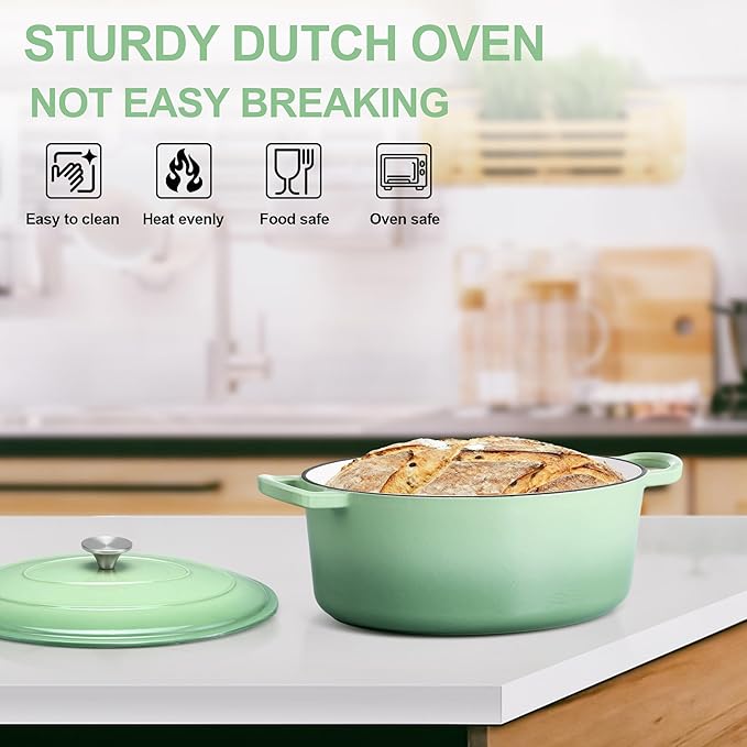 E-far 5QT Oval Dutch Oven Pot - Image 7