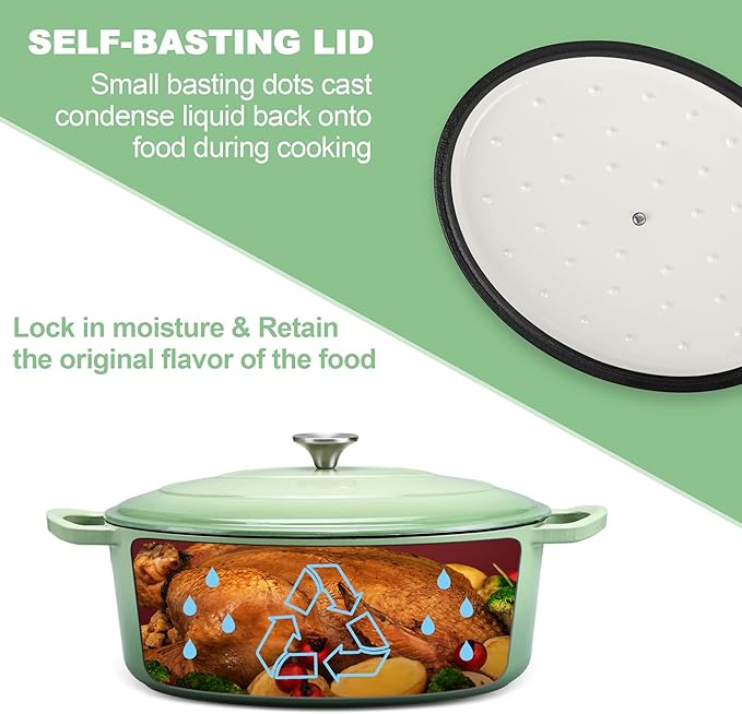 E-far 5QT Oval Dutch Oven Pot - Image 6