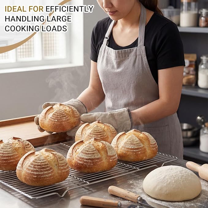 Lounsweer 2 Pack Cooling Racks, 24L x 16W x 1H Stainless Steel Wire Rack - Image 5
