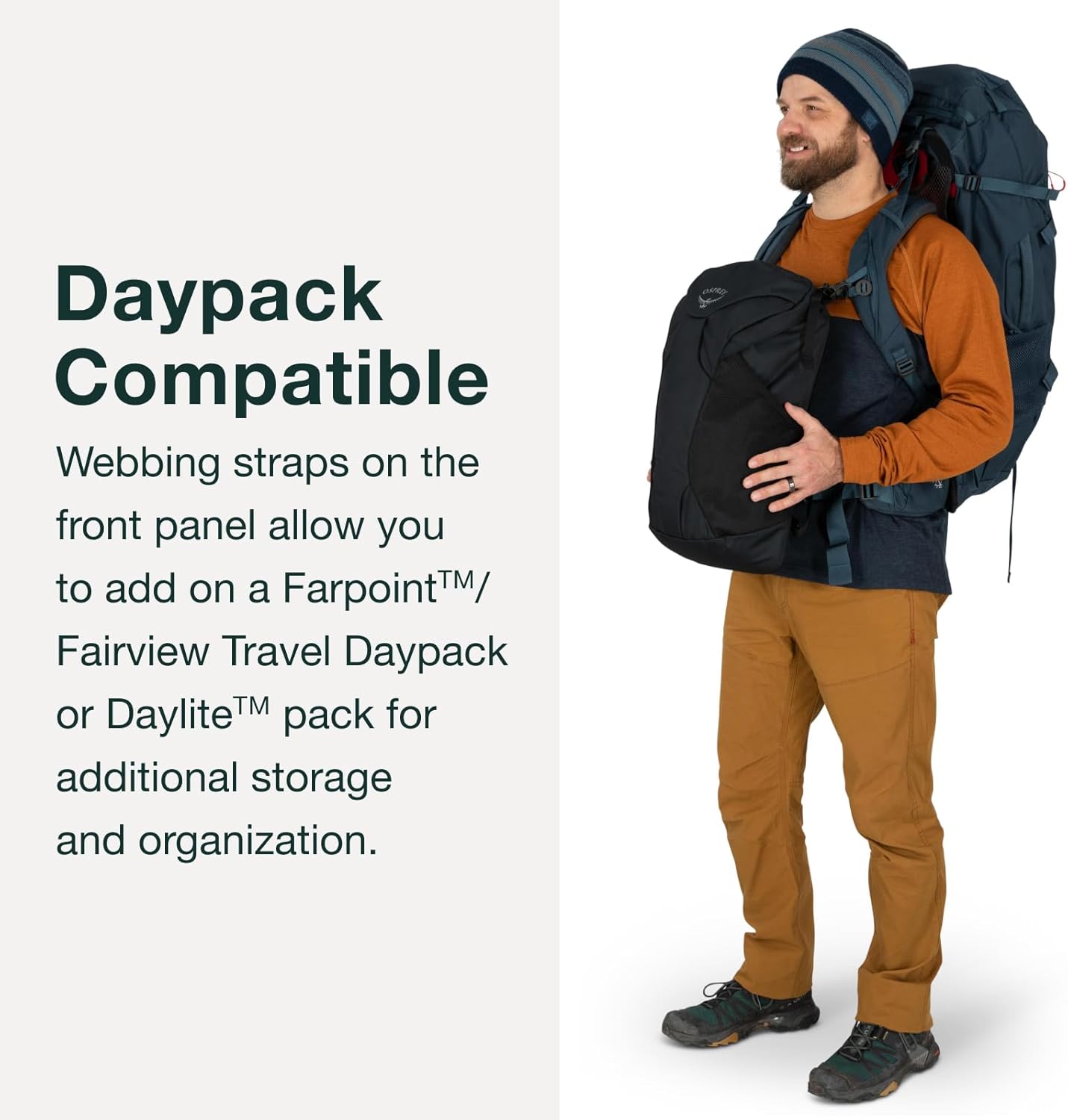 Osprey Farpoint Trek 75L Men's Travel Backpack, Black