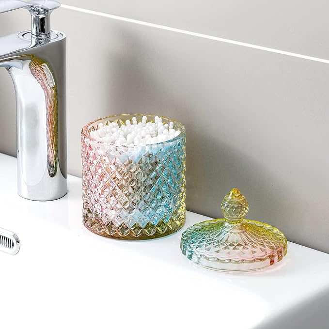 rejomiik Qtip Holder Glass Apothecary Jars - Image 5