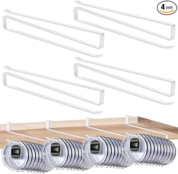 4 Pack Tumbler Lid Organizer, Cup Lid Holder Holds 12 Lids Each Under Cabinet by Unknown