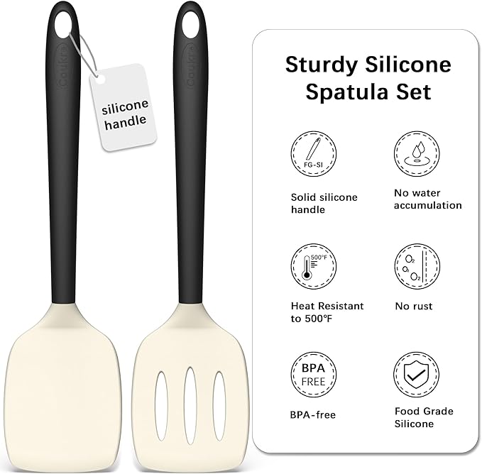 Coukre 2 Pack Silicone Spatula Set, High Heat Resistant, BPA Free Kitchen - Image 3