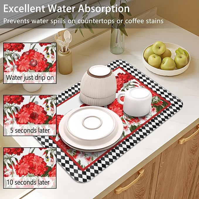 Dish Drying Mat for Kitchen Counter 2 Pack - Image 4
