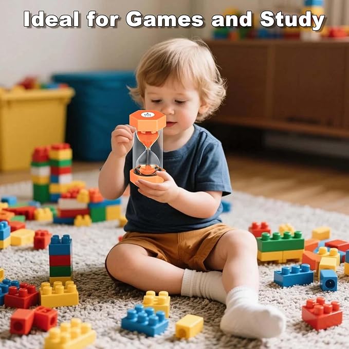 Hourglass 60 Minute Sand Timer, Plastic Orange Sand Clock 60 Min, Colorful Hour - Image 2