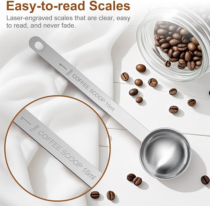 4PCS Coffee Scoop Spoons, 15ML Stainless Steel Measuring Spoons - Image 3