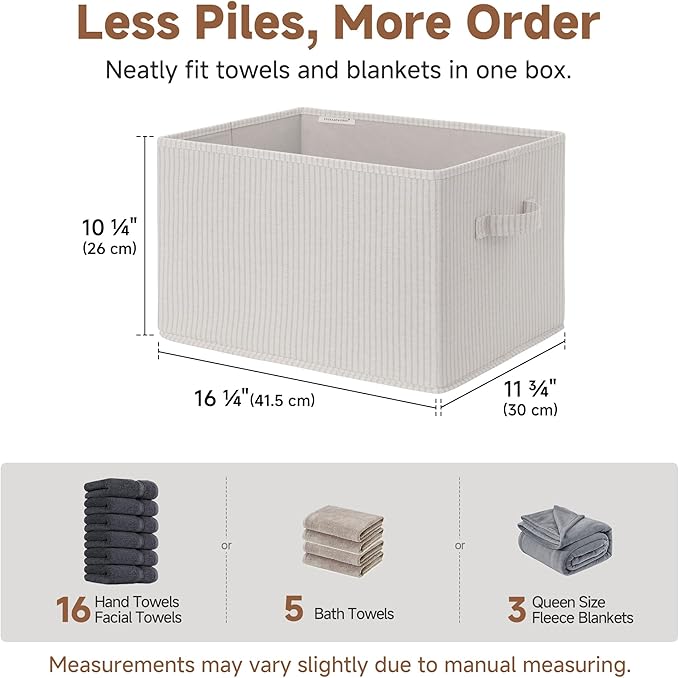 StorageWorks Foldable Shelf Organizer Bins, Closet Storage Baskets - Image 3