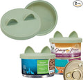 OHMO 2 Pack Cat Food Can Lids, Small Size Silicone Pet Food Can Lids Covers by OHMO