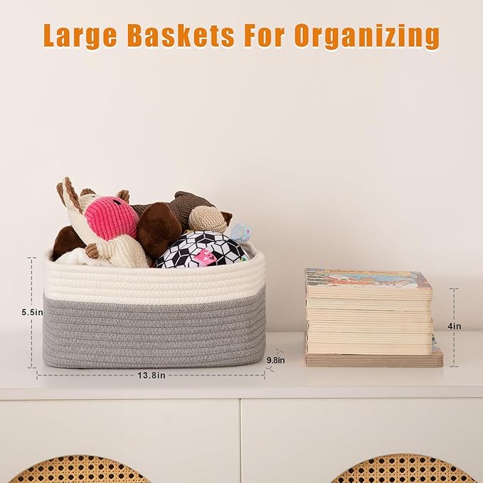 OIAHOMY 4 Pack Storage Baskets for Organizing, Small Bins for Shelves, Cute - Image 2