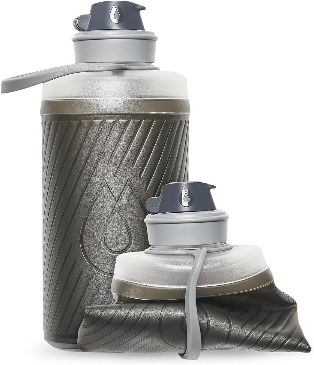 HydraPak Flux - Collapsible Backpacking Water Bottle (750ml, 1L, 1.5L) - BPA Free, Ultra Light, Spill-Proof Twist Cap