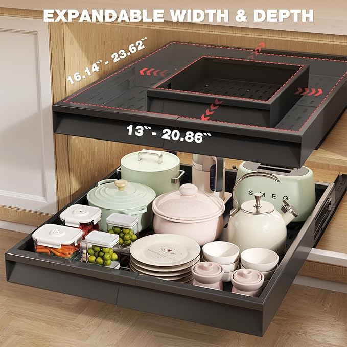 Seinloes 2 Pack Pull Out Cabinet Organizer - Image 2