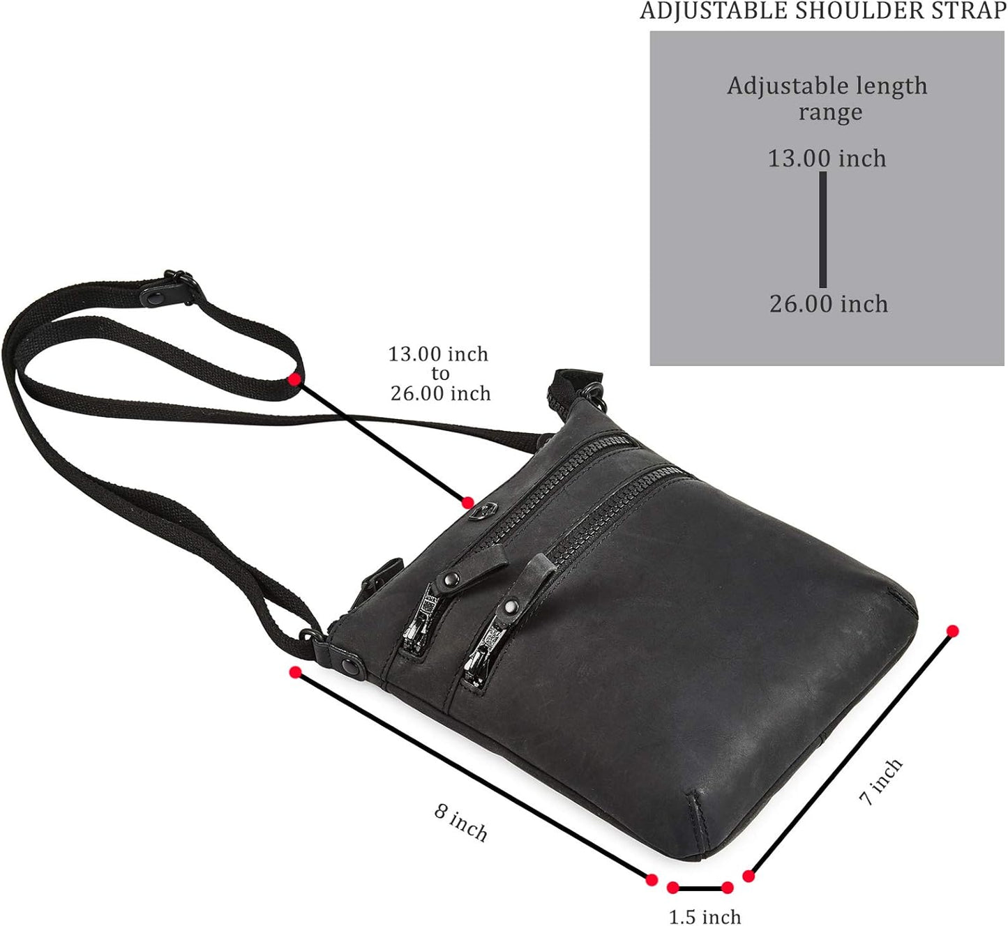 Crossbody Sling Bag for Women Small Real Leather Purse Vintage Travel Crossover Shoulder Bag Handmade