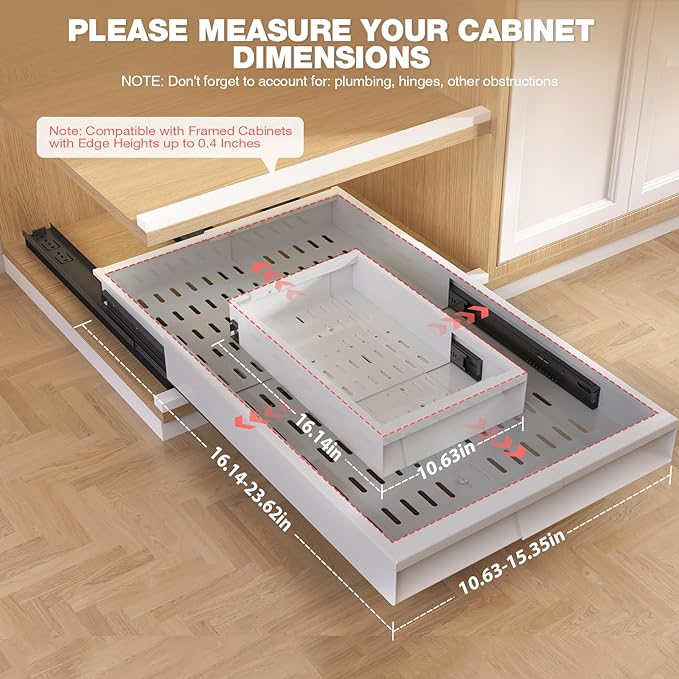 Seinloes 2 Pack Pull Out Cabinet Organizer - Image 2