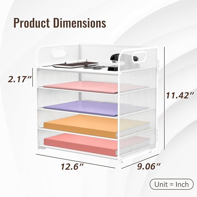 2 Pack 5-Tier White Desk Organizer - Image 5