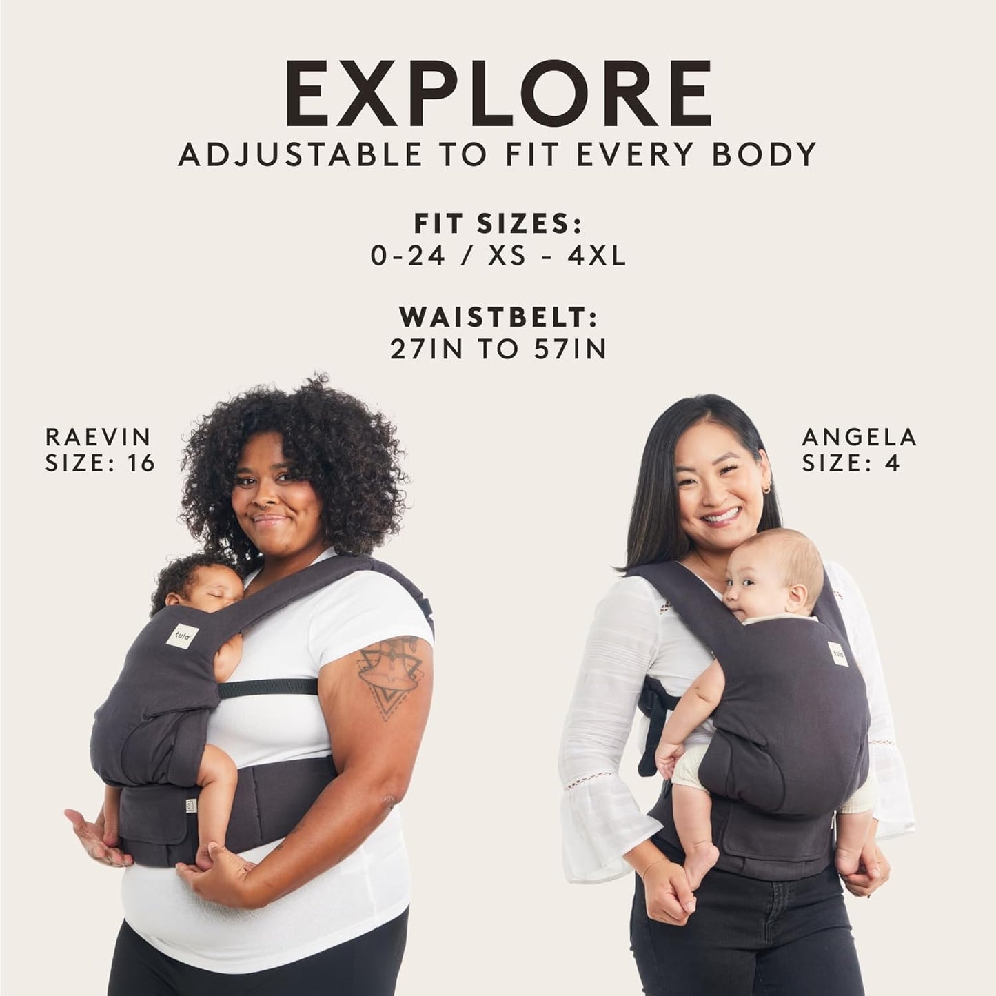 Baby Tula Explore Cotton Baby Carrier 7 – 45 lb, Adjustable Newborn to Toddler Carrier, Multiple Ergonomic Positions Front and Back, Soft and Supportive – Tula Coast, Folklore