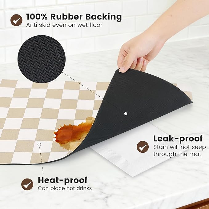 16" x 24" Checkered Dish Drying Mat - Image 4