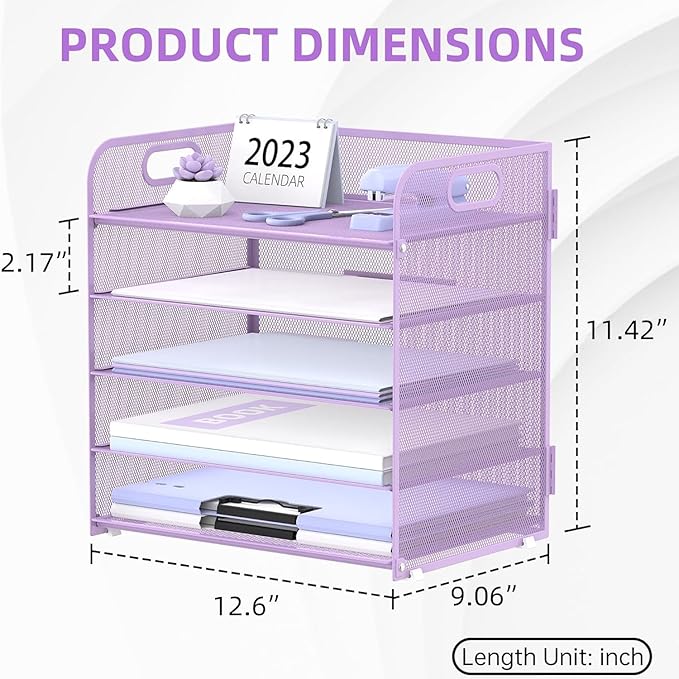 2 Pack 5-Tier Purple Desk Organizer - Image 5