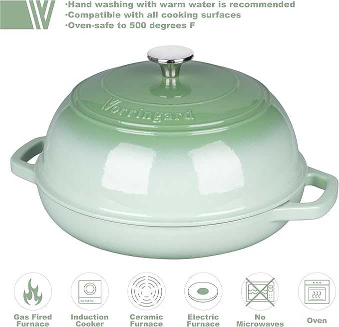 VORRINGARD Enameled Cast Iron Dutch Oven Pot - Image 3