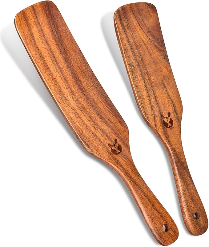 2Pcs Spurtles Kitchen Tools Wooden, Wooden Spurtle Spatula Set by Unknown