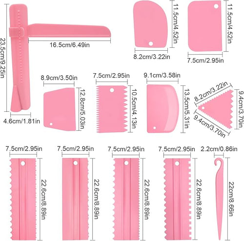 12 Pcs Adjustable Cake Smoother Set, Plastic Cake Decorating Tools Comb and - Image 2