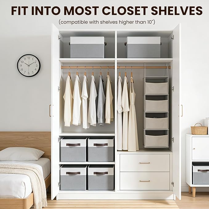 4 Pack Large Closet Storage Baskets Bins - Image 3