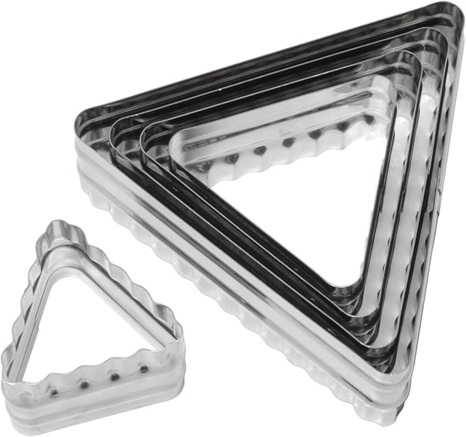 Ateco Double Sided Triangle Cutters in Graduated Sizes, Fluted & Plain Edges by Ateco