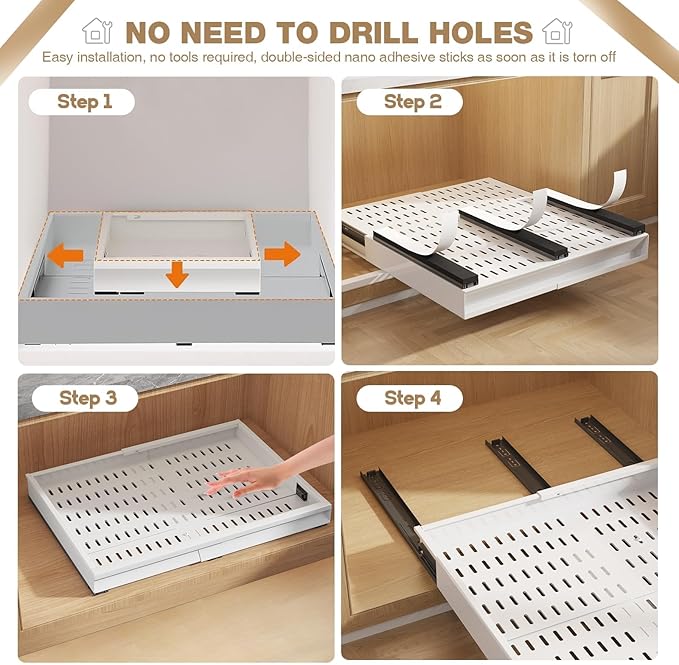 Seinloes 2 Pack Pull Out Cabinet Organizer - Image 8