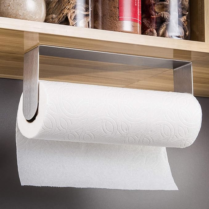 ZUNTO Paper Towel Holder Under Cabinet Self Adhesive Paper Towel Rack, - Image 2