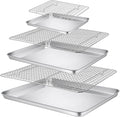 P&P CHEF 17.5 + 16 + 10.4 Inch Baking Sheet and Rack Set, Stainless Steel by PPCHEF