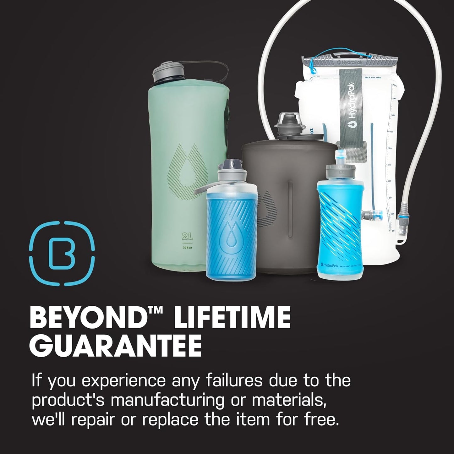 HydraPak UltraFlask Speed (500ml or 600ml) - Collapsible Soft Flask Water Bottle for Hydration Vests and Running Packs with Easy Open Cap