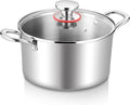 TeamFar 4.5 Quart Stock Pot, Stainless Steel Tri-Ply Cooking Pasta Soup Pot by TeamFar