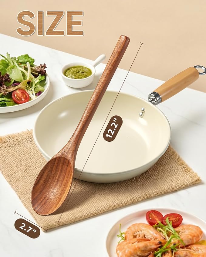 2Pcs Wooden Cooking Spoons, Wood Serving Spoons - Image 2