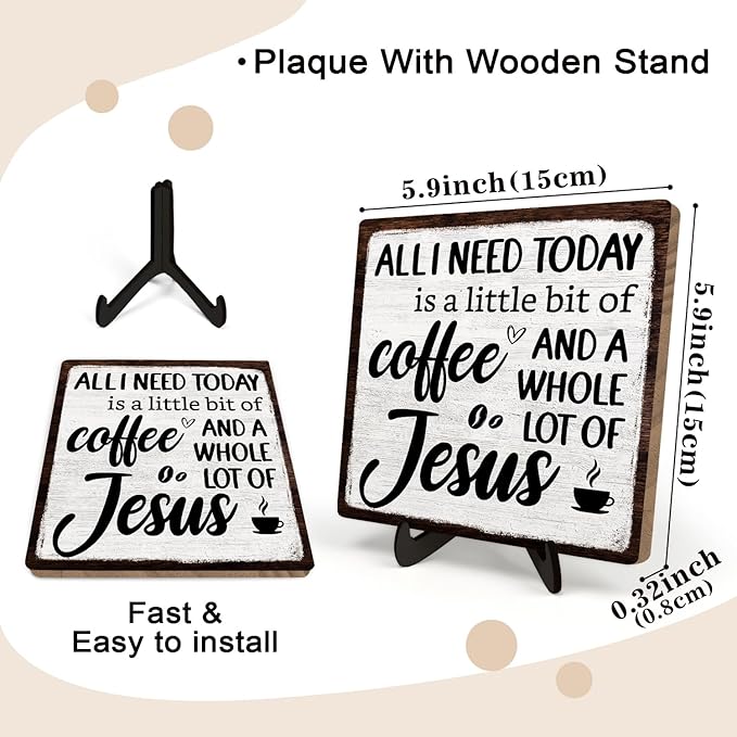 Coffee Bar Plaque, Vintage Desk Decor - Image 2
