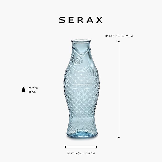 Serax Glass Water Pitcher | Fish & Fish glassware by Paola Navone | Wine Carafe - Image 2