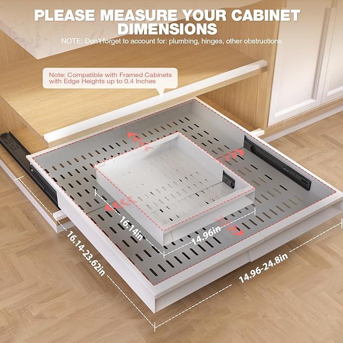 Seinloes 2 Pack Pull Out Cabinet Organizer - Image 2