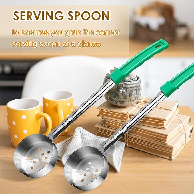 4 Ounce Stainless Steel Perforated Portion Control Ladle Spoon - Image 6