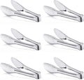6 Pack Buffet Tongs, Stainless Steel Serving Tongs Serving Utensils 9Inch by Must-havesForYourKitchen