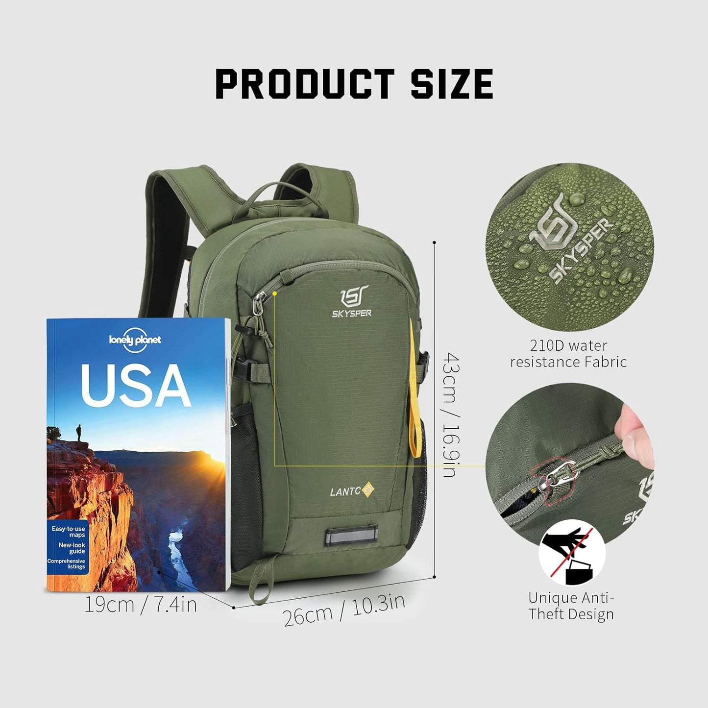 SKYSPER Small Hiking Backpack, 20L Lightweight Travel Backpacks Hiking Daypack for Women Men