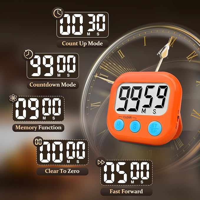 6 Pack Digital Kitchen Timer Small Classroom Timers - Image 7