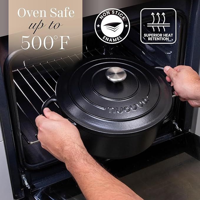 Cast Iron Dutch Oven with Lid – Non-Stick Ovenproof Enamelled Casserole Pot – - Image 5