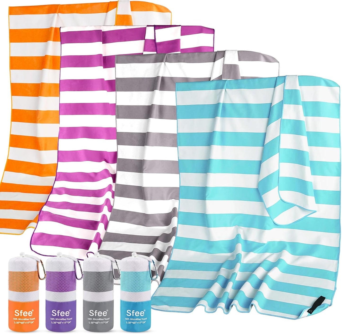Sfee 2 in 1 Microfiber Oversized Beach Towel, Quick Dry Towel Travel Towel Camping Towel Super Absorbent Compact Lightweight Sports Gym Towels for Beach,Gym, Hiking, Pool, Backpacking, Bath, Yoga