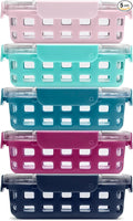 Ello Duraglass 3.4 Cup Meal Prep Sets 10Pc, 5 Pack Set- Glass Food Storage by Ello