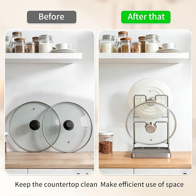 304 Stainless Steel Pot Lid Holder While Cooking, Pot Lid Organizer Rack - Image 7