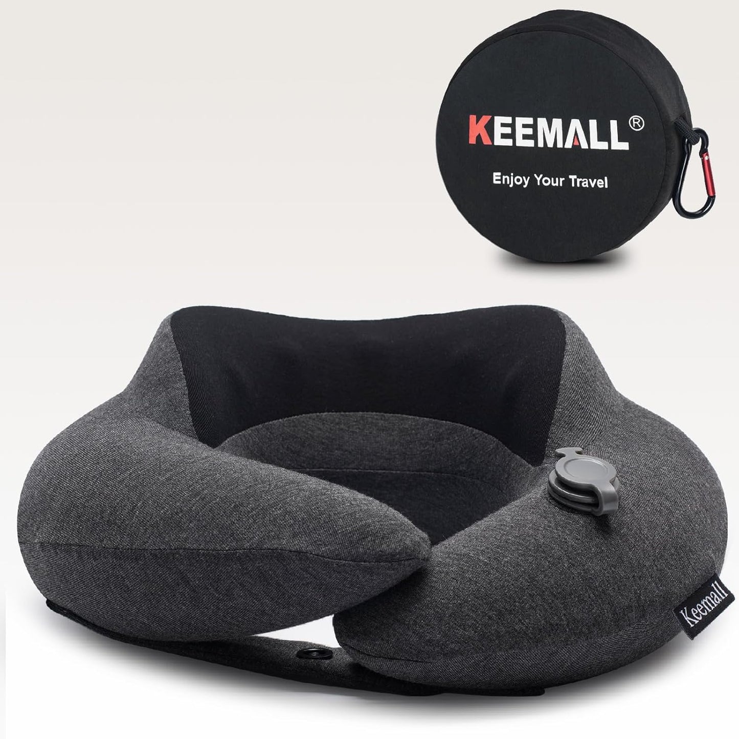 Inflatable Neck Pillow, Premium Travel Neck Pillow for Airplane Headrest Sleep - 3rd Generation, Double Comfort Plane Pillow for Long Flight