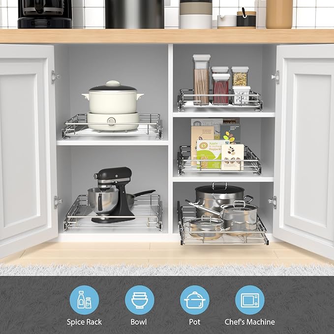ZOINLIY Pull Out Cabinet Organizer, Versatile Slide Out Kitchen Organizers and - Image 2