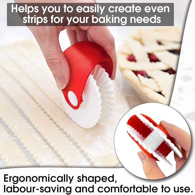 2 Pack Pastry Cutting Wheel, Pastry Wheel Decorator Pie Crust Pastry Wheel and - Image 7