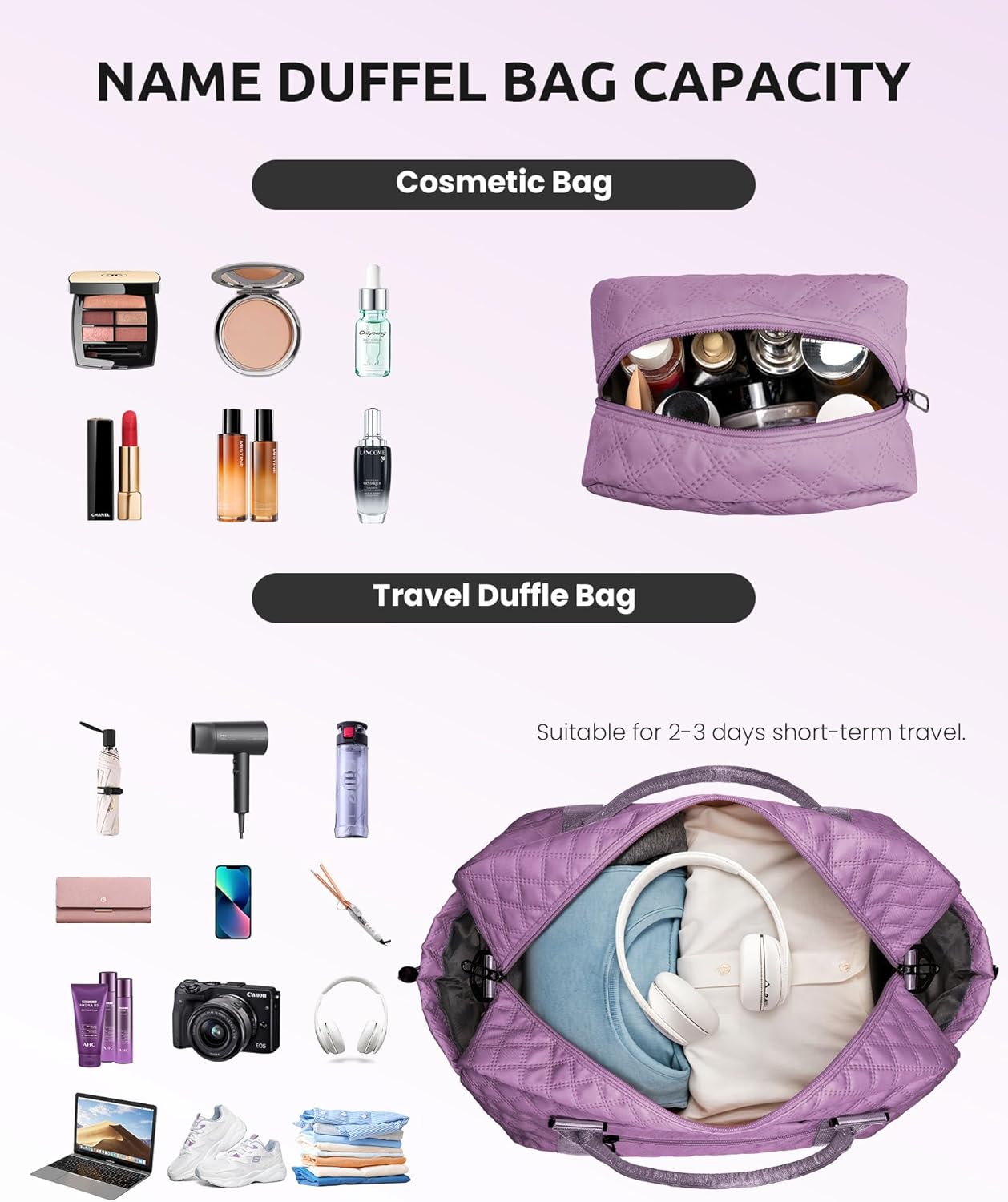 Gifts for Her-Overnight Bags for Women, Personalized Weekender Bag, Monogram Travel Bag, Letter Bag with Makeup Bag，Daughter Friend Gifts, Initial Gift for Mom Sister (Letter P)