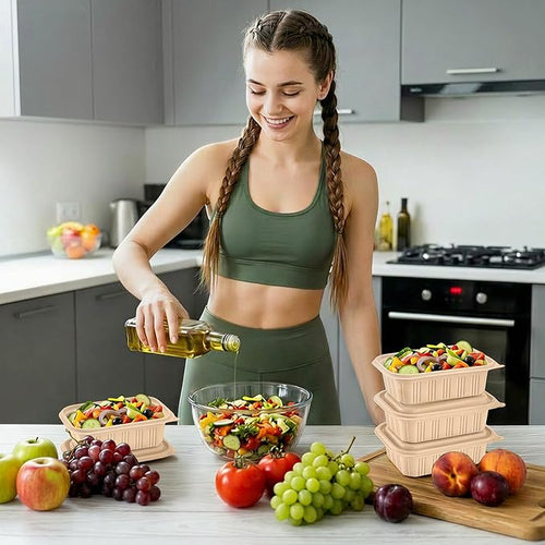 100 Piece Food Containers with Lids, 22 oz Meal Prep Containers Reusable - Image 2