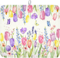 Spring Floral Dish Drying Mat for Kitchen Counter Easter Tulip Lavender Flower by Unknown
