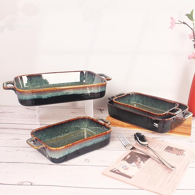 12" X 9" Porcelain Rectangular Casserole Dishes - Image 5